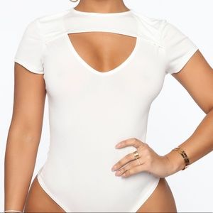 Cut out white bodysuit
